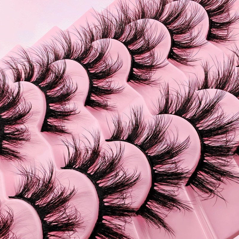 7P-807 3D False Eyelashes, Cat Eye, Fluffy Volume, Curly, Cat-Eye,
