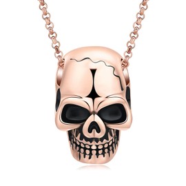 AIWENXI Skulls Cremation Jewelry Stainless Steel Consolation Memorial Urns Necklace for Ashes Keepsakes Jewelry Ash Pendant for Men