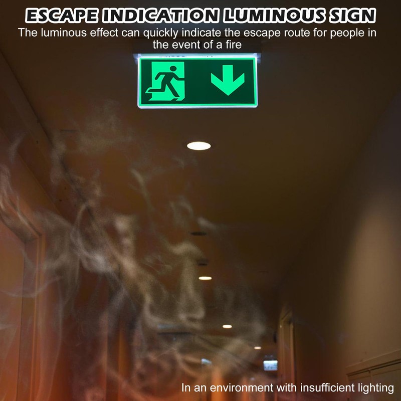Emergency Exit Sign 300 x 150 mm Extra Photoluminescent Emergency