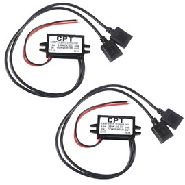 WIYETY Pack of 2 12 V to USB: DC-DC 12 V to 5 V Voltage, 12 V to 5 V USB Adapter, 3 A Backward Converter, Voltage Converter for Car, Vehicle, Motorcycle, Engine, Charger, Audio, Dual USB
