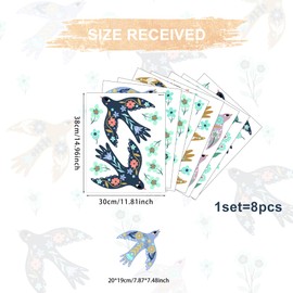 Watercolor Birds Flowers Wall Decal，Little Birds Wall Art Decals Stickers，Summer Mood Nursery Wall Stickers，Kids Peel and Stick Removable Nursery Bedroom Living Art décor，Vinyl Home Decoration