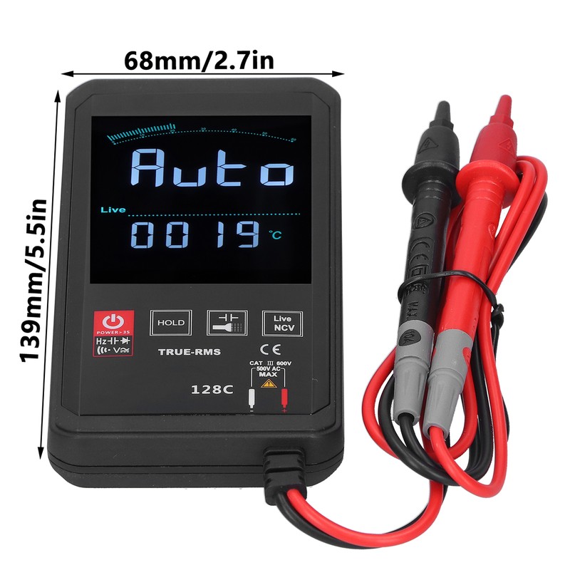 HY128C Intelligent Multimeter Touch Screen Digital Multi Display Frequency Temperature