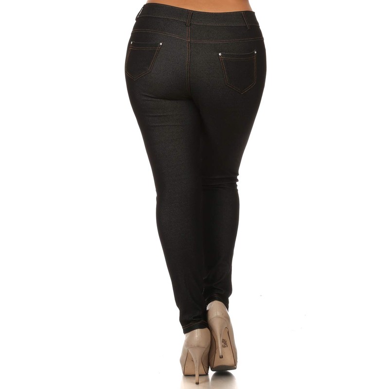 YELETE Womens Basic Five Pocket Stretch Jegging Tights Pants XL