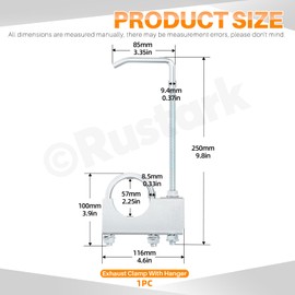 Rustark 1pcs 2.25" 57MM Universal Exhaust Clamp with Hanger Heavy Duty Muffler Hanger Exhaust Hangers Clamp On Exhaust Hangers for Car Truck Exhaust Pipe