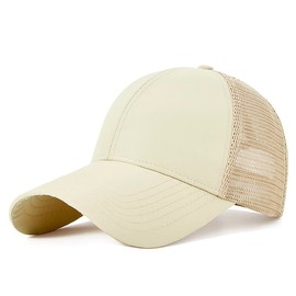 YAMEE Baseball Cap Men Women Waterproof Quick-Drying Summer Hat Unisex Baseball Cap Mesh Breathable Summer Cap Men's Sports Cap for Outdoor Sports Travel Camping Fishing, beige