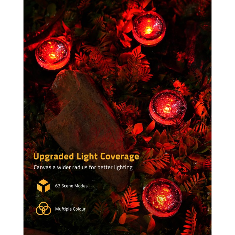 DELITOR Christmas Pathway Lights, 50FT with 15 RGBIC LED Light