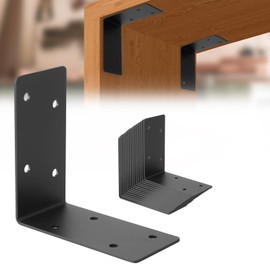 L-Shape Brackets 16PCS,4"x4"x2" 14-ga Steel Shelf Brackets,90 Degree Angle Bracket,Corner Bracket for Furniture,Bed,Wood Post
