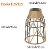 3 Pack Industrial Hemp Rope Pendant Lamp Shade, Small Vintage