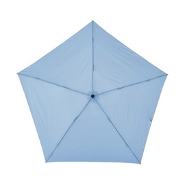 AMVEL A2720 Pentagon Large Folding Umbrella, World's Lightest, 2.7 oz (79 g), Compact, Storage, 1.4 x 9.1 inches (3.5 x 23 cm), Carbon Ribs, For Both Sunny and Rainy Weather, Wind Resistant, Rain Umbrella, Water Repellent, UV Protection, Unisex (Ice Blue)
