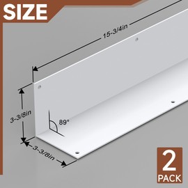 BJADE'S Aluminum Siding Corners Metal Corner Guards for Vinyl Siding,Outside Weed Whacking Protection，3 3/8'' x 3 3/8'' x 15 3/4'',2 Pack