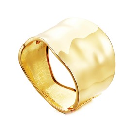 APMGONT Gold-Plated Bracelet Women's Open Boho Chunky Gold Bangle Cuff Gold Cufflinks Bangle Smooth Skeleton Bangle Christmas Gifts for Women Girls, Metal, No Gemstone