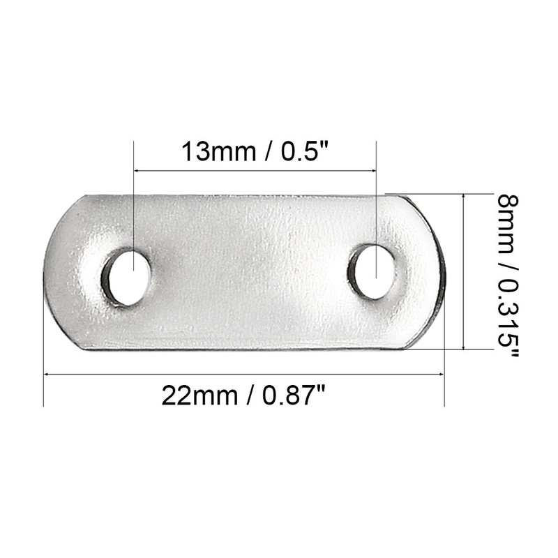 uxcell Repair Plate, 22mmx8mm, Flat Fixing Mending Corner Brace Bracket
