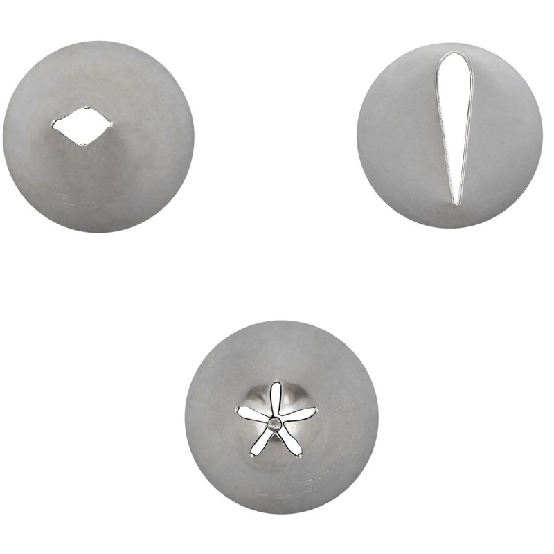 Wilton Decorating Tip Set 3/Pkg-#104 Petal/#352 Leaf/#224 Flower