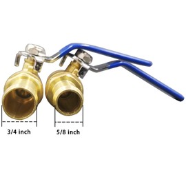 ANPTGHT 5/8" Hose Barbed Brass Ball Valve, Heater Hose Shut Off Valve Pipe Tubing Fitting for Air Gas Fuel Oil 4 Clamps Included (2 pack)