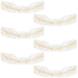 SOFPLATE 10 Stück Blatt Gesichtstattoos Goldene Sommersprossen Tattoos Temporäre Glitzer Sprenkel Papier Wasserdichte Kleine Make Up Patches Aufkleber Zubehör Für Frauen Körper Und Gesichtskunst Part