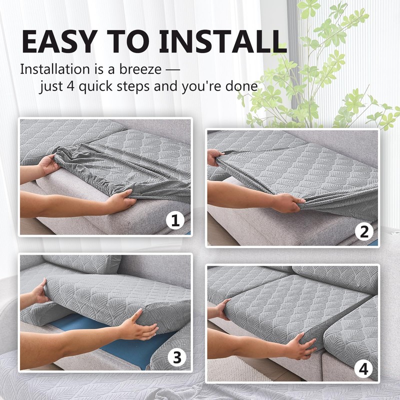 Genina 100% Waterproof Couch Cushion Covers for Pets - Stretch