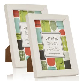 WTAQR 4x6 Picture Frame for Wall Hanging or Tabletop Display,Wall Mounting Horizontally or Vertically,Photo Frame with HD Plexiglass for Photos, Posters & Art Prints,White Frame,2 Pack