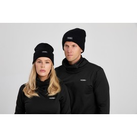 Elien Winter Beanie Hats for Men and Women, Eureka Insulated Fleece Beanie Unisex, Stretchy Daily Knit Hat,Gifts for Dad Mom (Black)