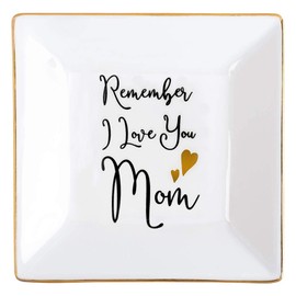 Mom Gifts for Mom Mothers Day Gifts Birthday Gifts for Mom from Daughter Valentines Day Christmas Gift Thanksgiving -Remember I Love You Mom Jewelry Dish Ring Trinket Tray