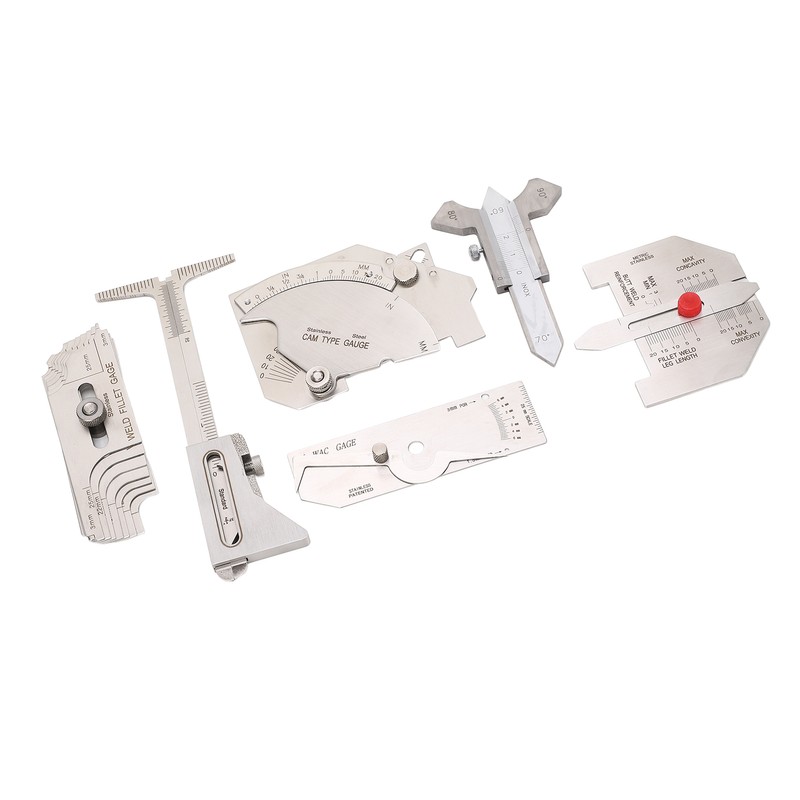6Pcs Weld Gauge Set Fillet Include Hi Lo Gauge Porosity