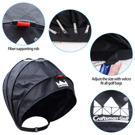 Craftsman Golf Black Waterproof and Dustproof Golf Bag Rain Hood