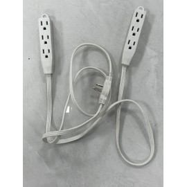 oviitech 3 Prong Twin Extension Cord,6 Feet on Each Side Totally 12Feet,Flat Plug Power Strip,Double Extension Cord Splitter for Home, Office, and Indoor Use.