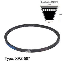 sourcing map XPZ587 V-Belt Drive Belt 587 mm Pitch Length Rubber for Power Transmission