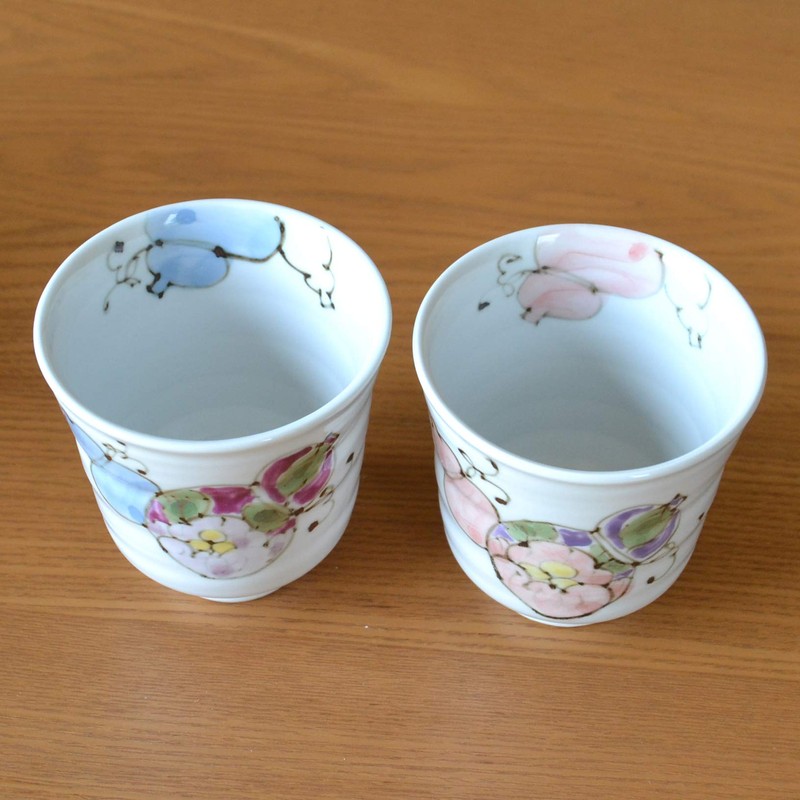 Arita Ware Teacup Couples Couples Tea Cup Flower Rokugourt Noshi