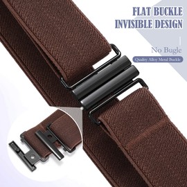 Women Elastic Belts for Jeans No Show Black Stretch belts for women Invisible Flat Buckle Belts Adjustable，Coffee,S