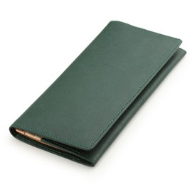Avies Genuine Leather Long Wallet, Made in Japan, Prism (Embossed Cowhide Leather), green