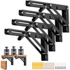 4 Pcs Folding Shelf Brackets, 14 Inch Shelf Brackets Heavy