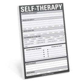 Knock Knock Self-Therapy , Checklist Note Pad for Step-by-Step Stress Relief (Gray), 6 x 9-inches