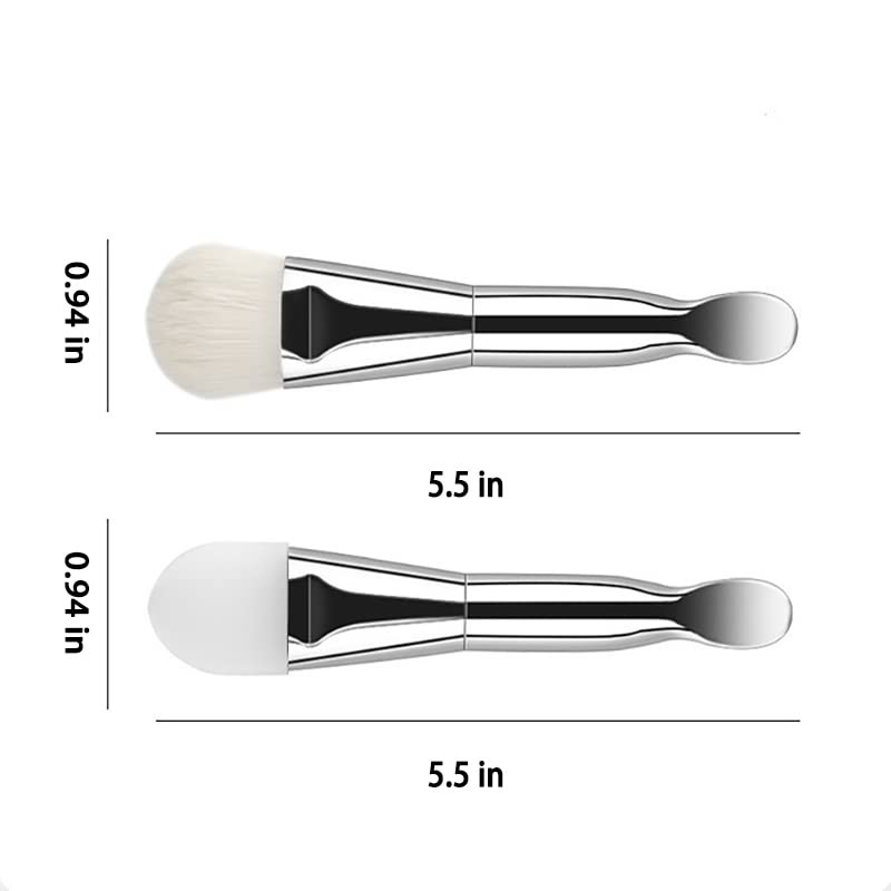 Face Mask Brush 2Pcs, Jrsoul He Face Mask Applicator Double-Ended,