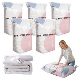 No-Pump Large Vacuum Storage Compression Bags, 2026 New Vacuum Storage Bags, Airtight Compression Bags for Clothes, Cushions, Duvets, Blanket (5, 100 x 80 x 38 cm)