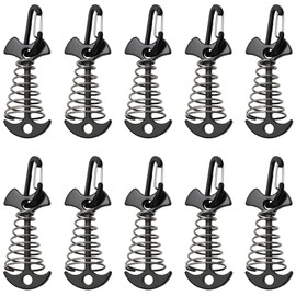10 Pack Aluminum Tent Rope Tightener with Clips Cord Adjuster Tensioners Tents Tensioner Outdoor Camping Accessoriness (Black)