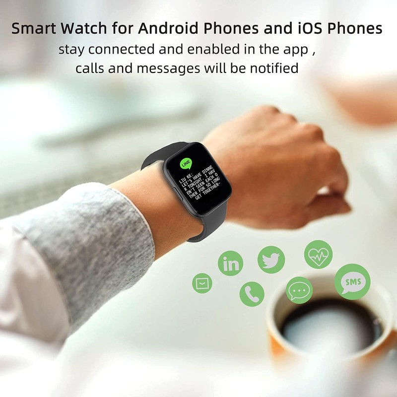Smart Watch Activity Tracker with Pedometer Smartwatch Compatible iOS Android