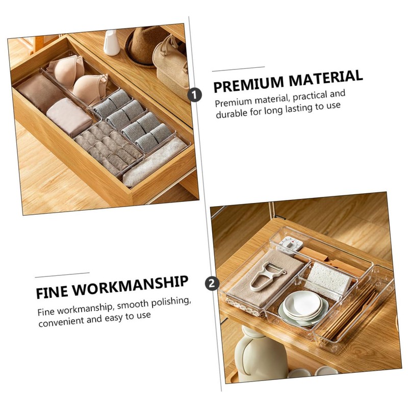 LABRIMP 6pcs Transparent Organizers for Home Storage Multi-purpose Tableware Holders