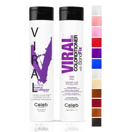 Celeb Luxury Viral Purple Healthy Duo Color Depositing Colorwash Shampoo & Colorditioner, Purple, 16.5 fl. oz.