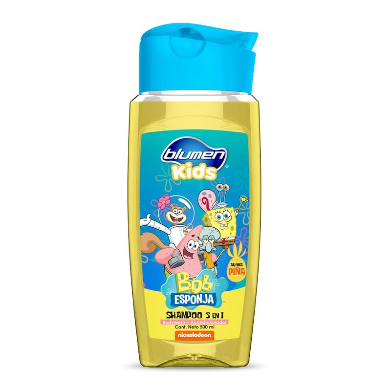 BLUMEN KIDS Shampoo 3en1 Bob Esponja Piña 500 ml
