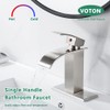 VOTON Waterfall Spout Single Handle Bathroom Faucet Brushed Nickel Commercial