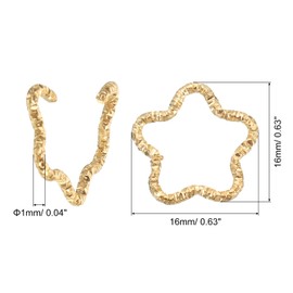 sourcing map 50Pcs Open Jump Rings, 16mm Twisted Star Shape Connectors for DIY Crafts Bracelet Necklaces Jewelry Making, Light Gold