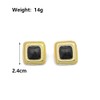 Chunky Black Gold Earrings for Women,Vintage Large Oval Square Statement