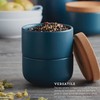 Ceramic and Cork 3 Piece Stackable Salt and Pepper Cellar