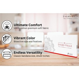 EVERY-VILLE Where EVERYone is Welcome Classic Paisley Bandanas - 3 Pack Gift Set, 100% Cotton, 22x22 Inches, Light Hot Pink, Large