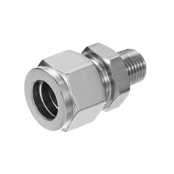 PATIKIL 1/4NPT x 14mm 304 Stainless Steel Compression Tube Fitting,