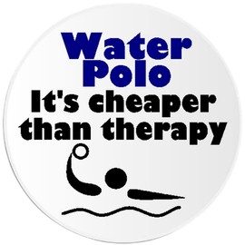 Water Polo It's Cheaper Than Therapy - 3 Pack Circle Stickers 3" x 3"