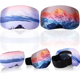 LUYANFX Set of 2 Ski Goggles Protective Cover, Microfibre Goggle Cover for Ski and Snowboard, Protection Against Scratches and Dust, Ideal for Travel & Après-Ski (C)