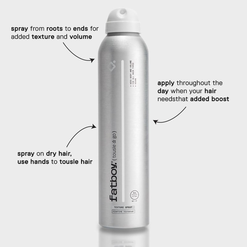 Fatboy Tousle & Go Hair Spray with Aloe Vera &