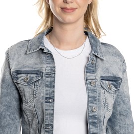 JEWELS BY LEONARDO Ciao Navina Necklace Short Chain Silver-Coloured Stainless Steel Filigree White Imitation Pearls 42-47 cm Length Jewellery Gift 024452, Stainless Steel, No Gemstone