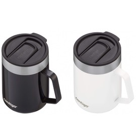 Contigo - Taza de acero inoxidable aislada al vacío con asa y tapa a prueba de salpicaduras, 14 onzas, regaliz y sal